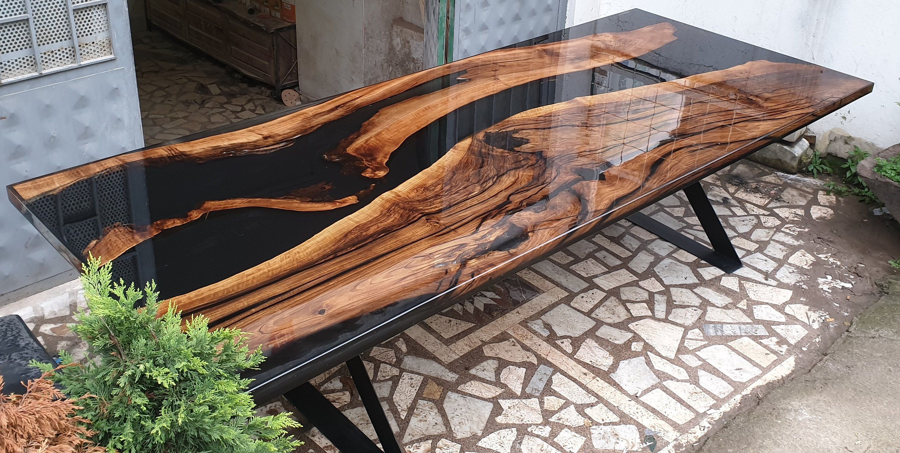 epoxy resin and wood tables