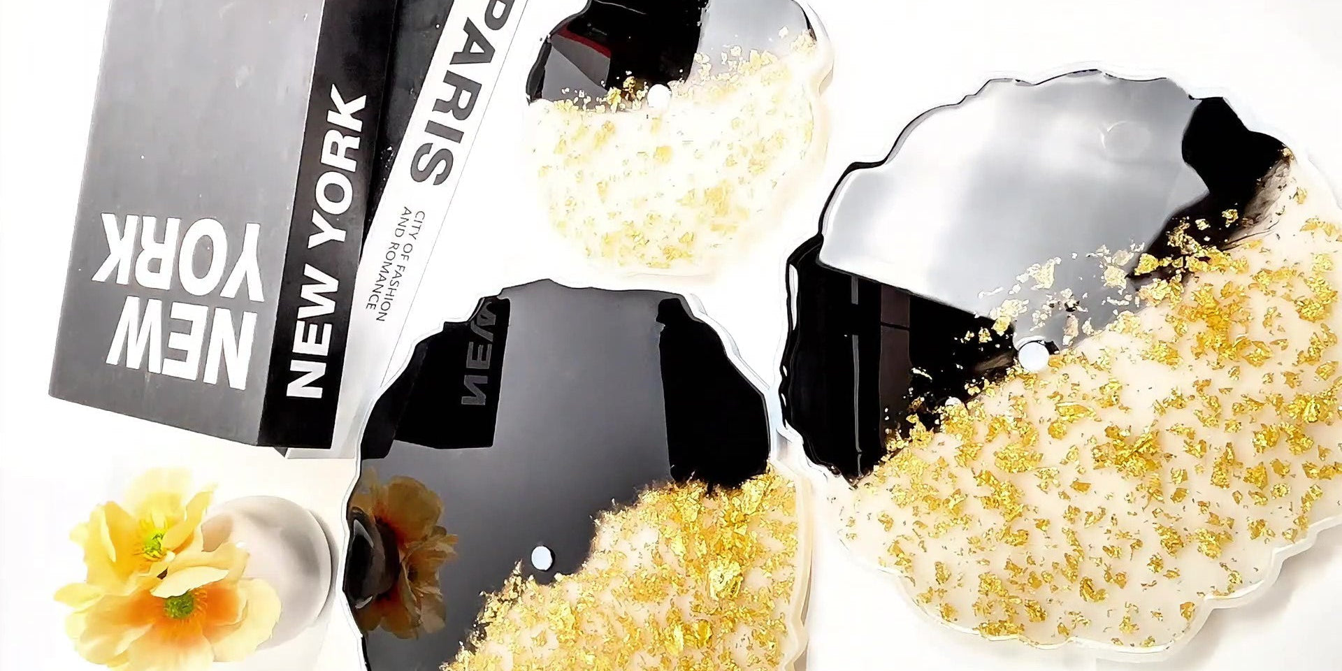 Real-Life Test: Black Epoxy Resin with Gold Foil, Pearl Powder & Glow Effects