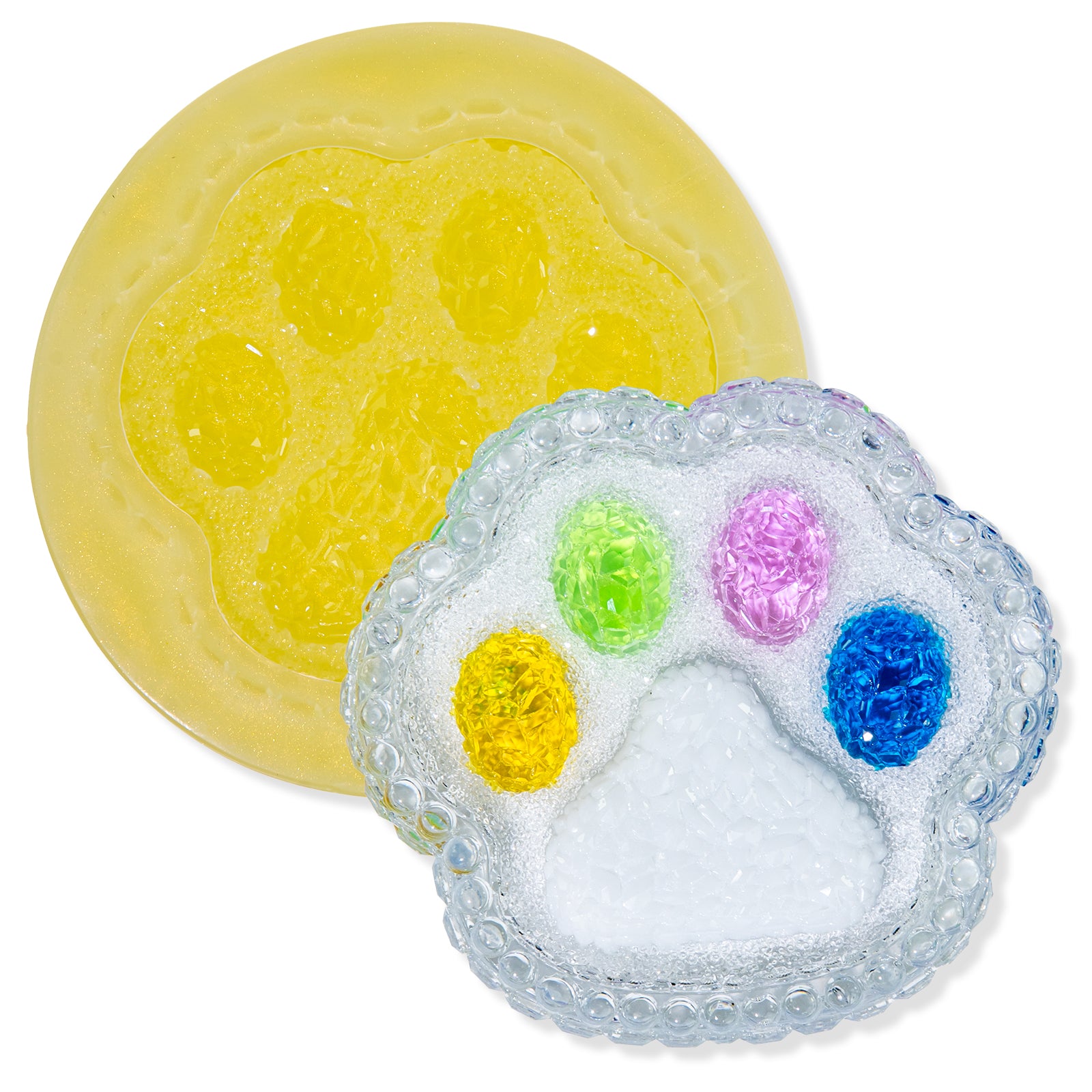 Diamond Faceted Silicone Molds for Epoxy Resin – Snowman, Conch Tray & Cat Paw