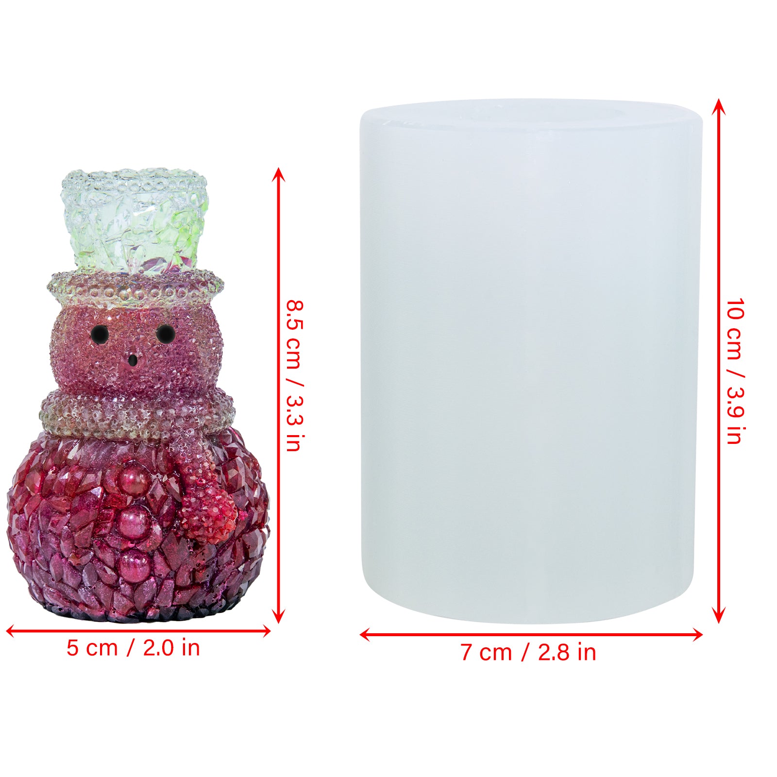 Diamond Faceted Silicone Molds for Epoxy Resin – Snowman, Conch Tray & Cat Paw