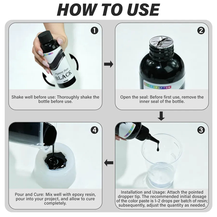 Black Epoxy Pigment Paste, 150ml