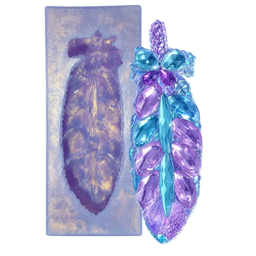 Feather Diamond-Cut Resin Mold for Jewelry Crafts