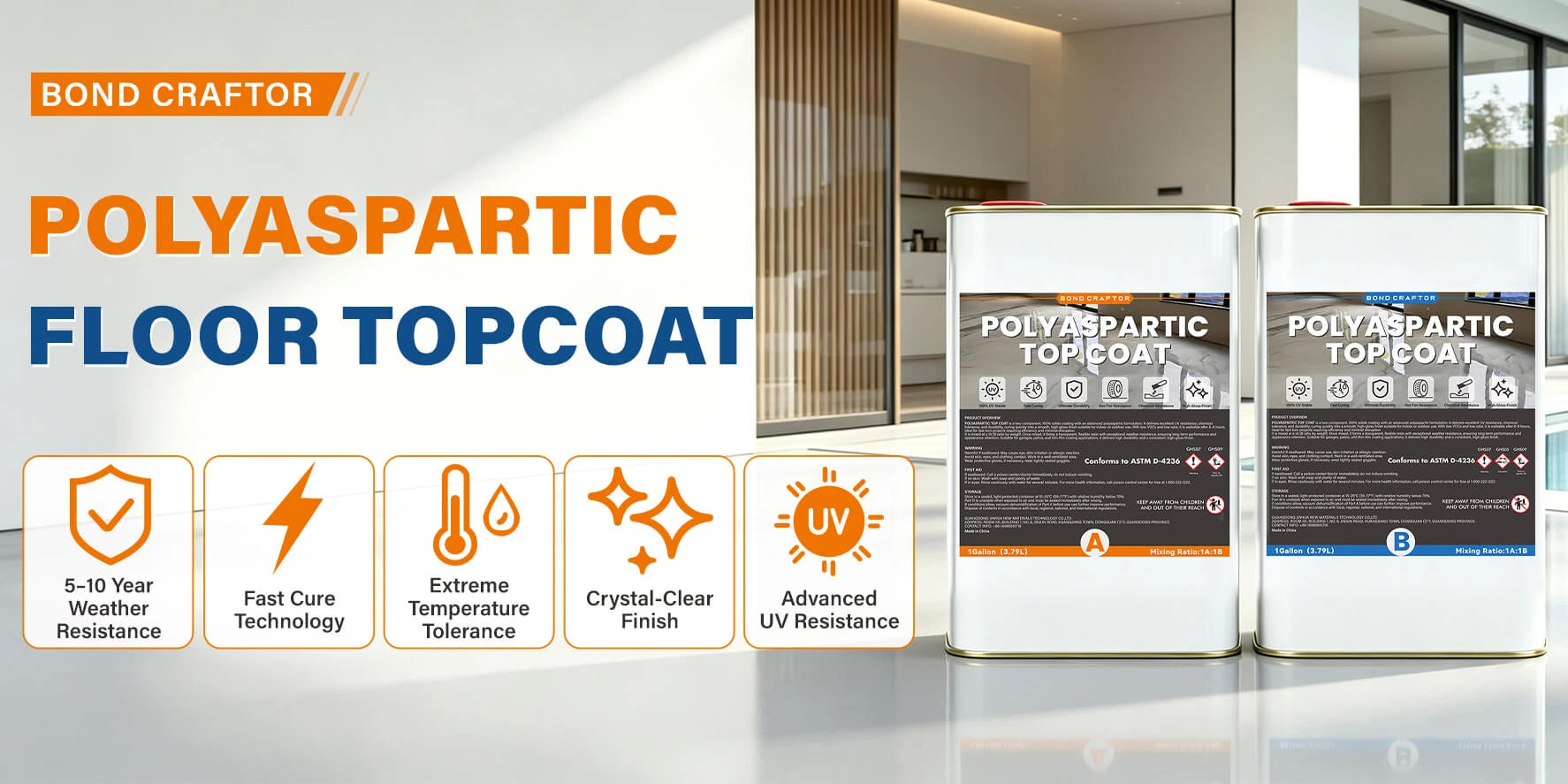 Polyasparticfloor topcoat a 2