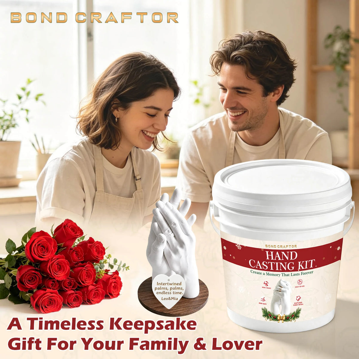 Hand Casting Kit DIY for Couples & Family | Create a 3D Hand Mold Keepsake