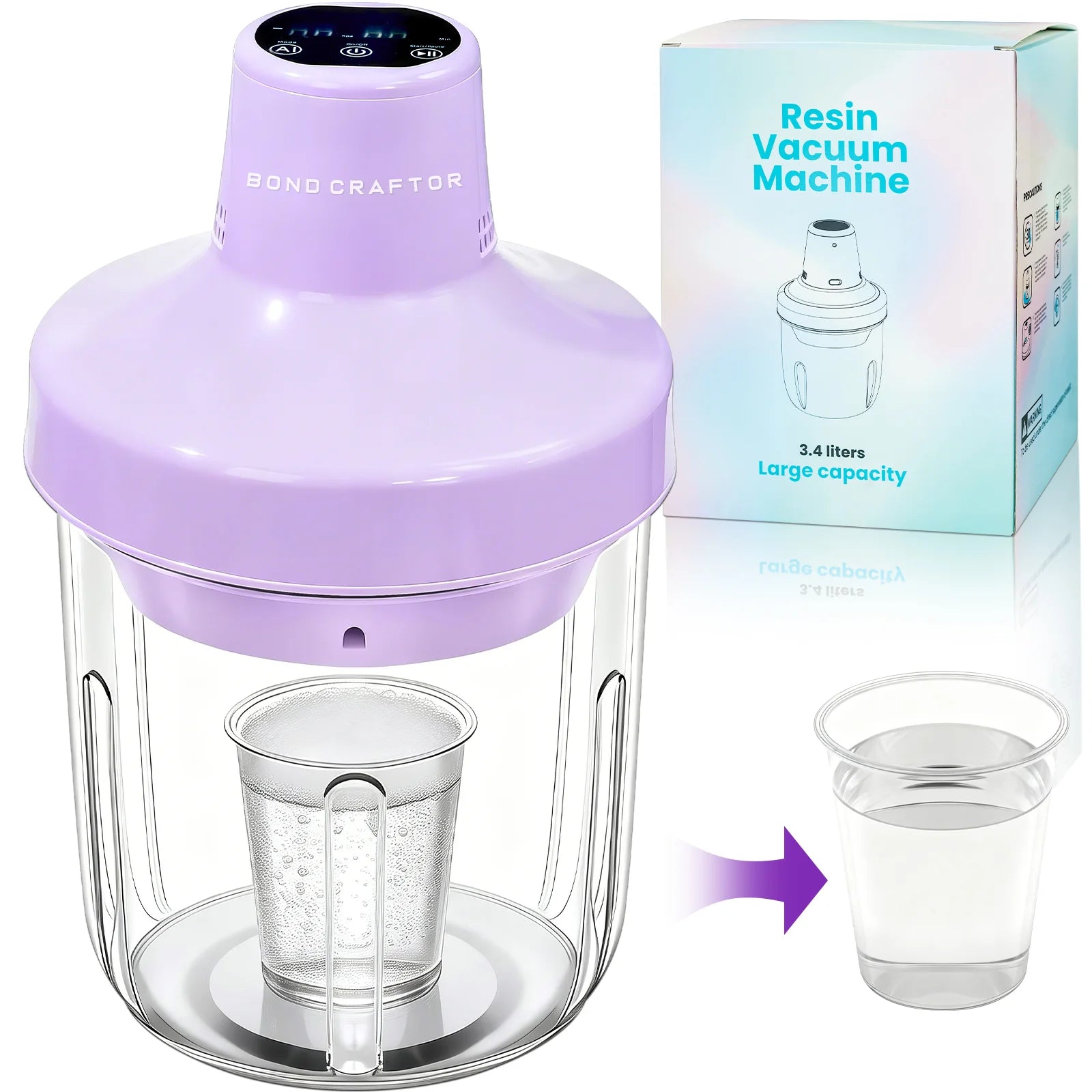 3.4L Resin Bubble Remover - 98 KPa Vacuum Pressure Vacuum Machine