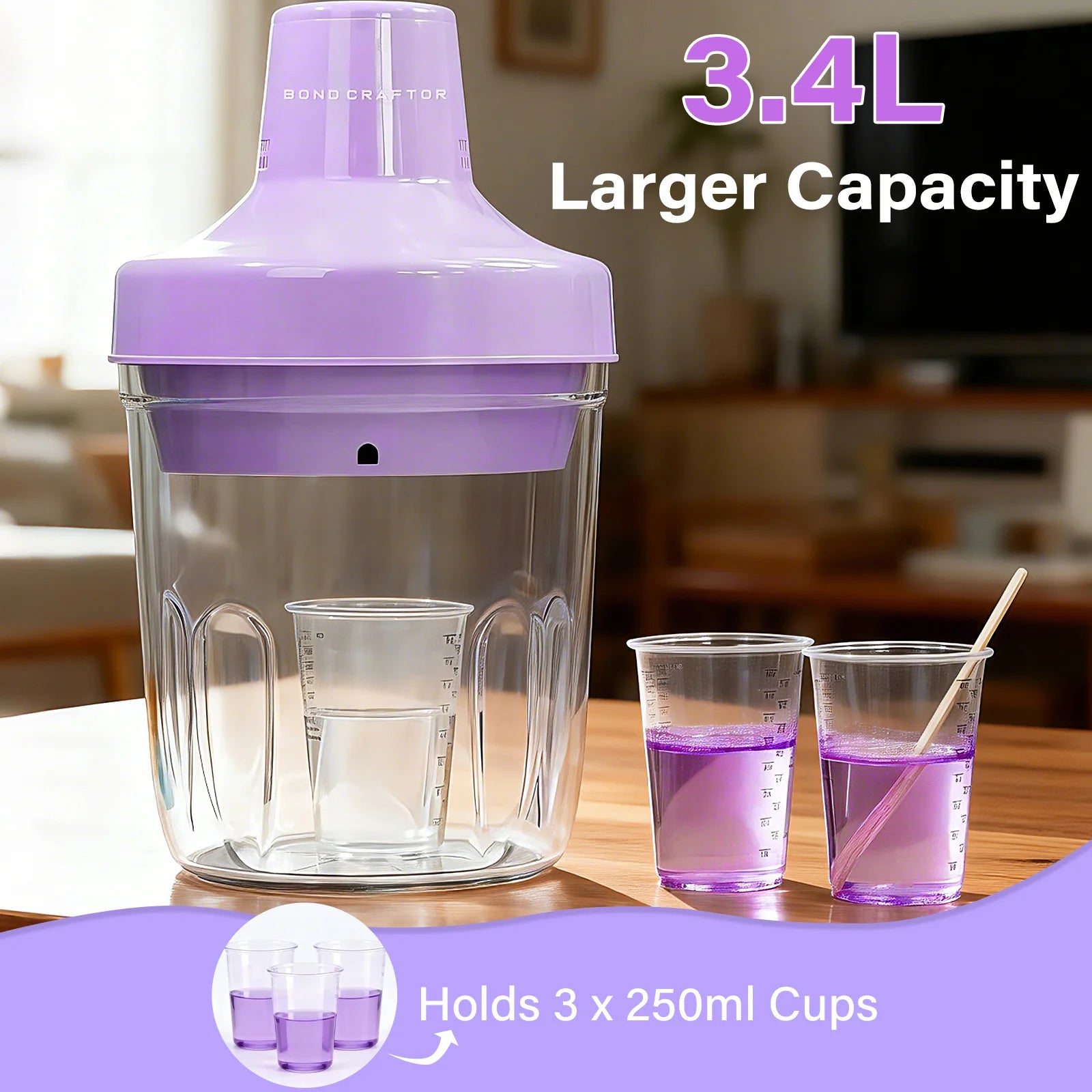 3.4L Resin Bubble Remover - 98 KPa Vacuum Pressure Vacuum Machine
