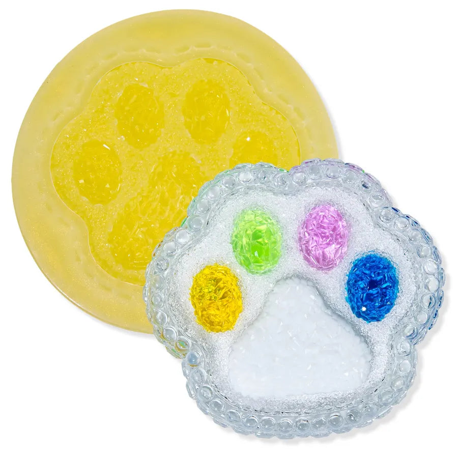 5.9" Cat Paw Silicone Resin Mold - Large Crystal Texture Epoxy Mold