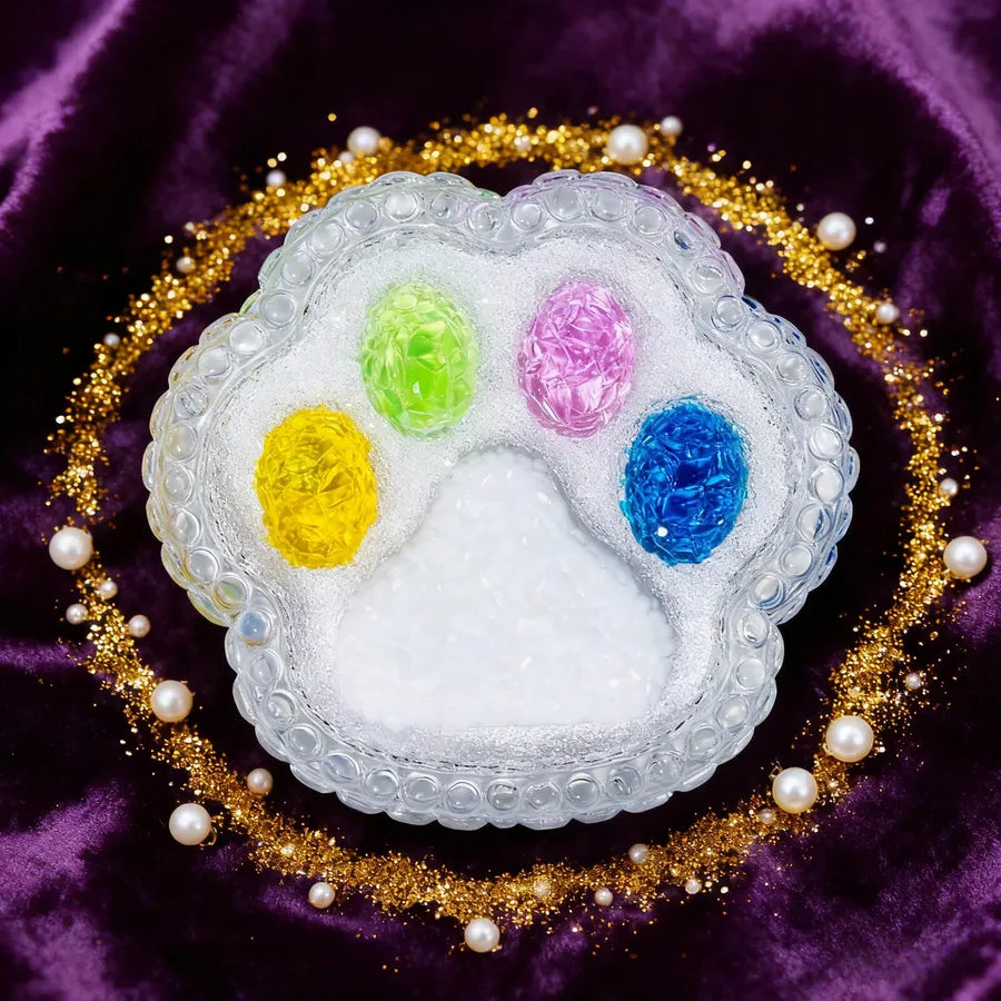 5.9" Cat Paw Silicone Resin Mold - Large Crystal Texture Epoxy Mold