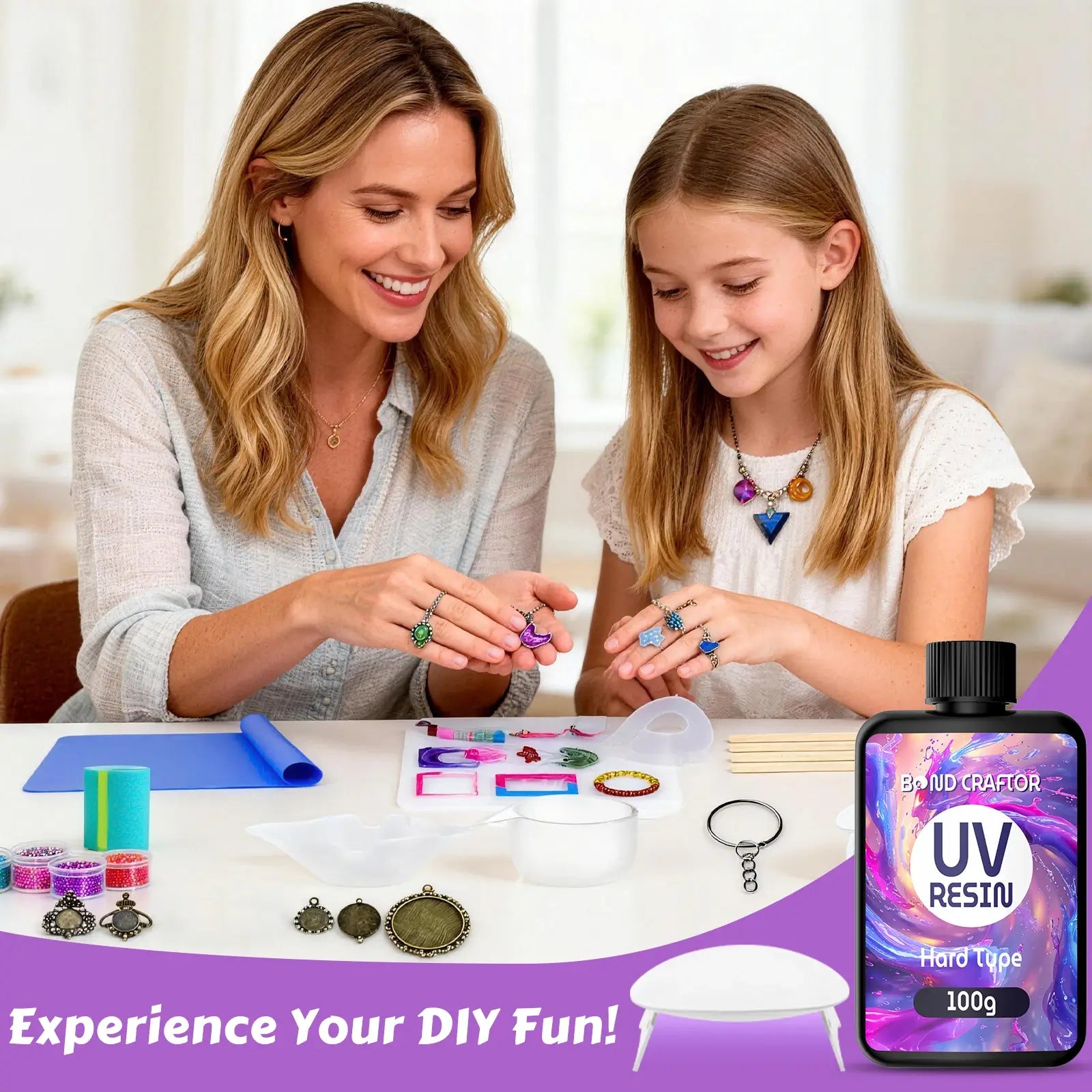 UV Resin Kits for Beginners | Jewelry Set with Lamp - Bond Craftor