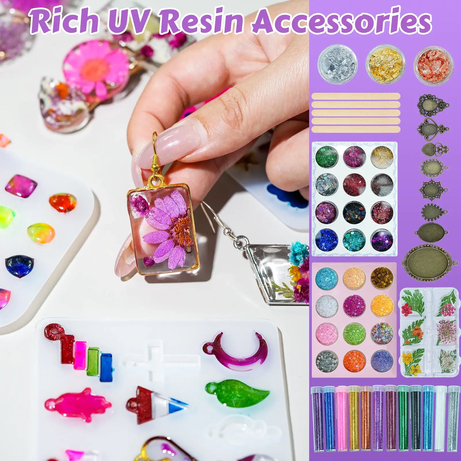 UV Resin Kits for Beginners | Jewelry Set with Lamp - Bond Craftor