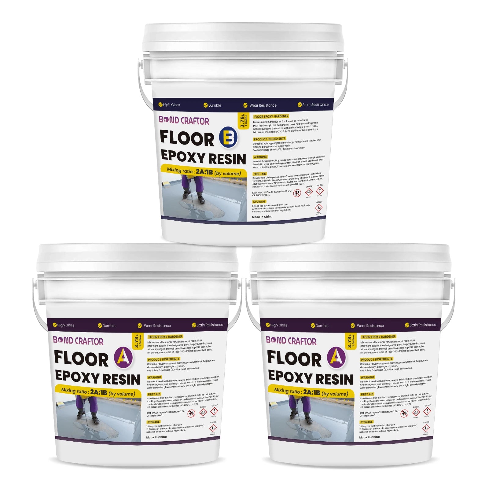 Gray Floor Epoxy Resin for Garages, Basements & Warehouses
