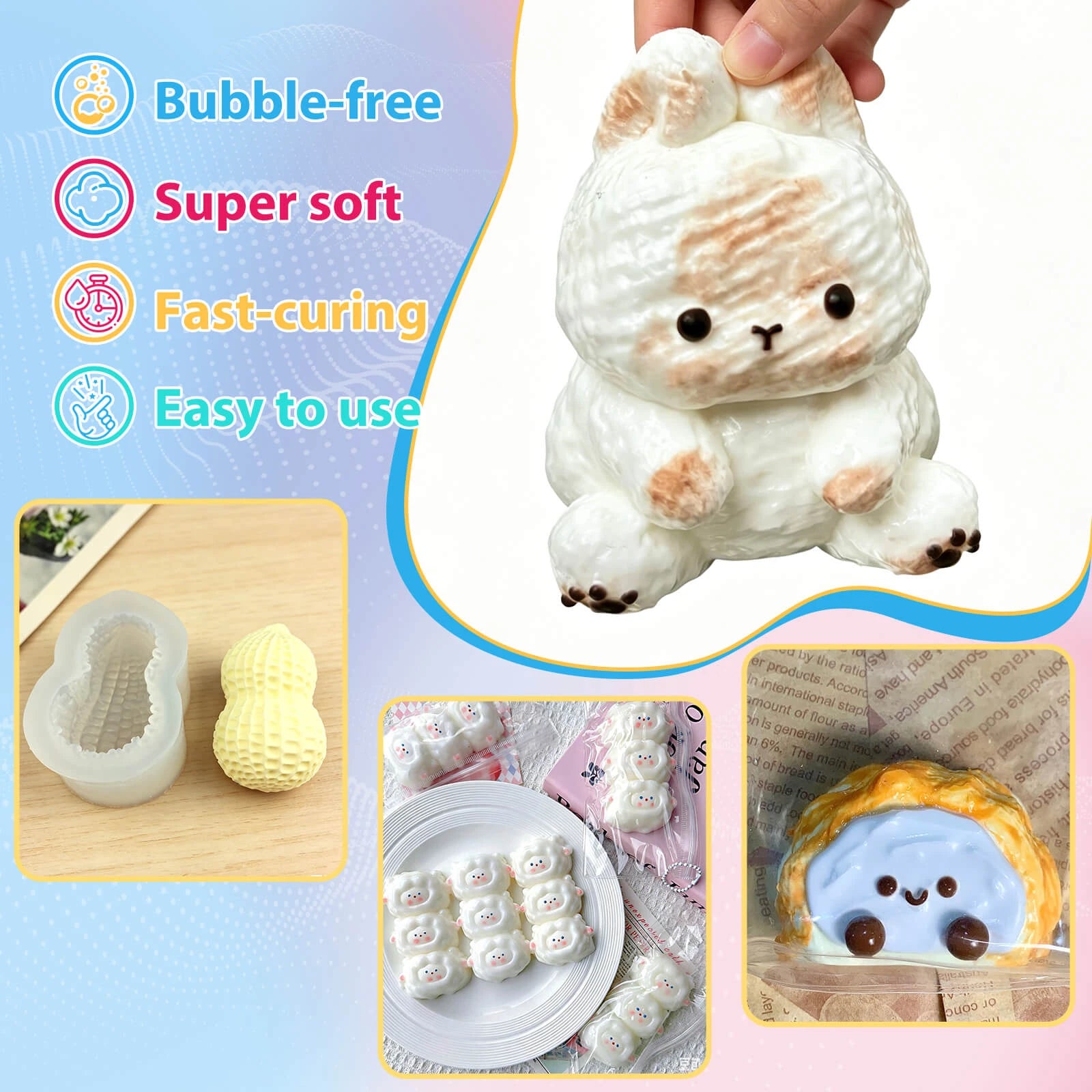 Taba Squishy Making Kit – 21 oz Liquid Silicone DIY Kit with Molds