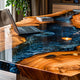 Dining table made of deep-cast epoxy resin by craftor