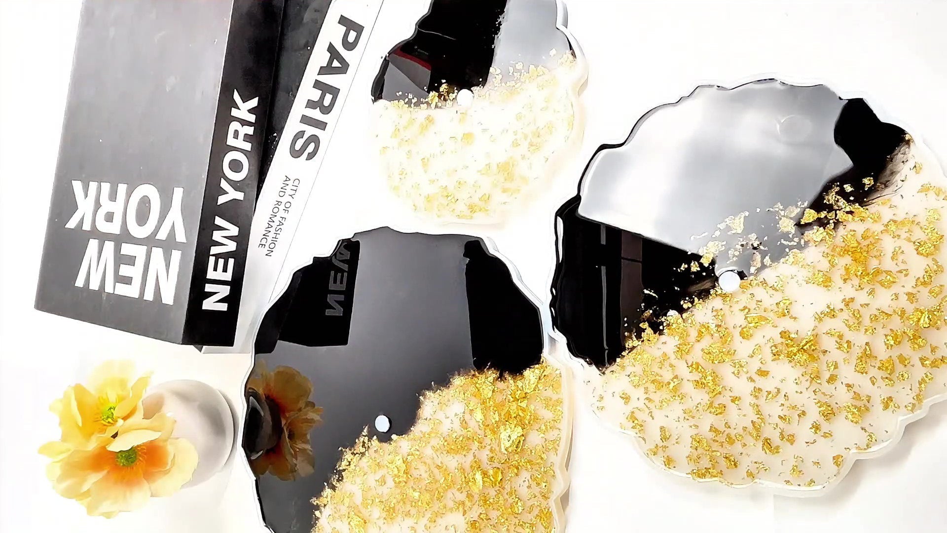 Real-Life Test: Black Epoxy Resin with Gold Foil, Pearl Powder &amp; Glow Effects