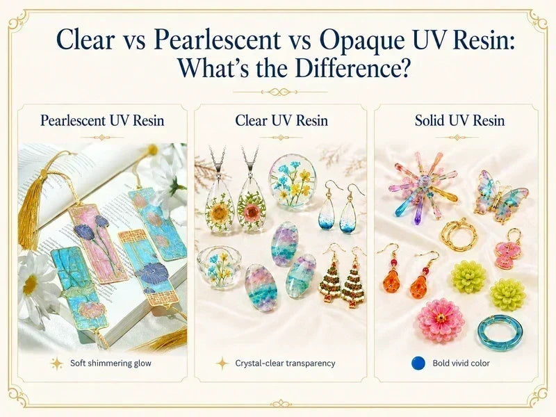 Clear vs Pearlescent vs Opaque UV Resin: What's the Difference?