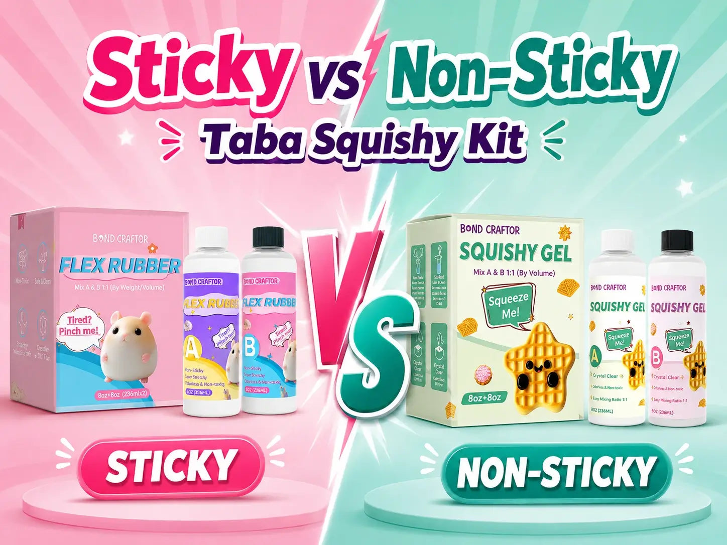 Sticky vs Non-Sticky Taba Squishy Kit: What's the Difference and Which One Should You Get?