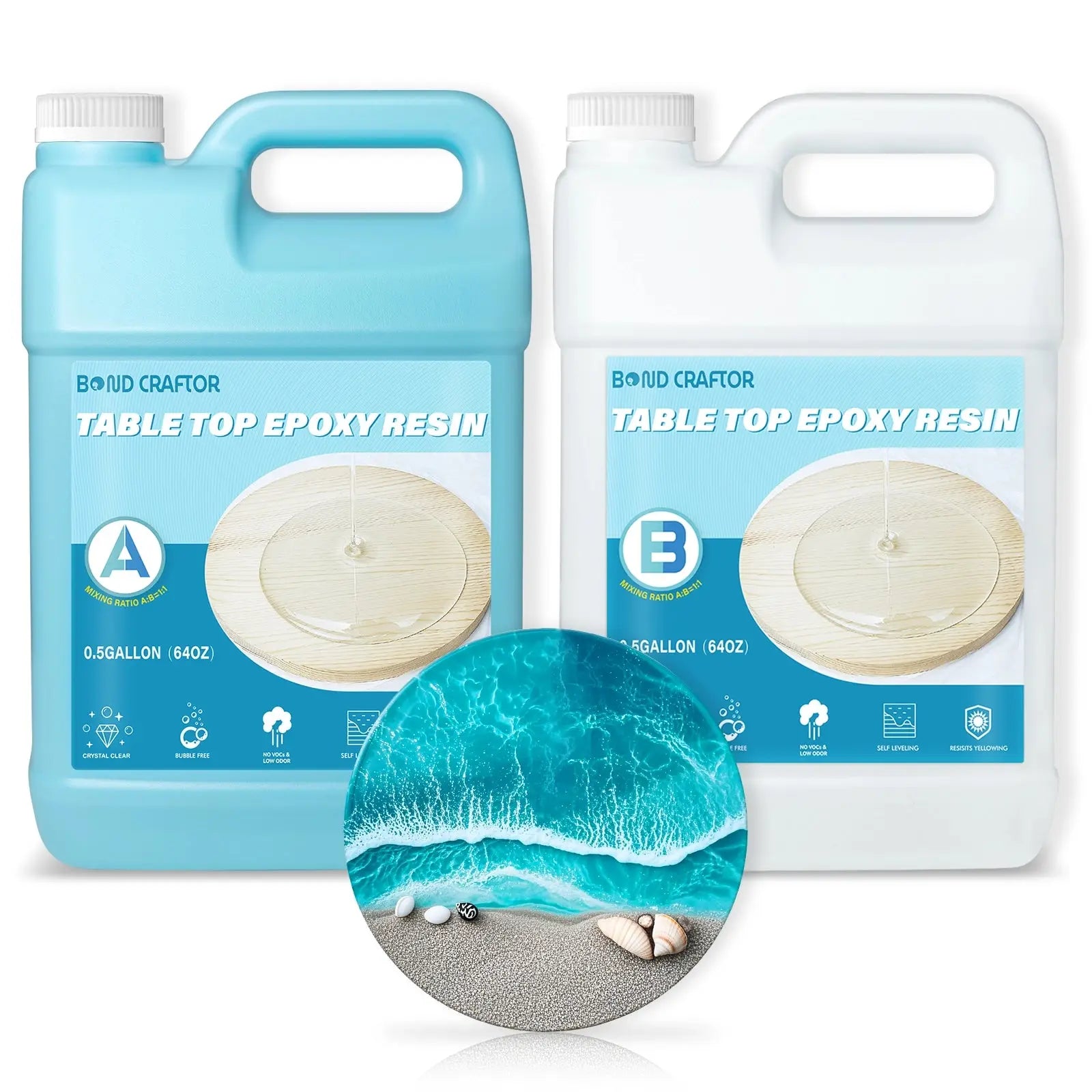 1 Gallon Epoxy Resin Kit for Table Tops, Woodworking & DIY Crafts – Bond Craftor