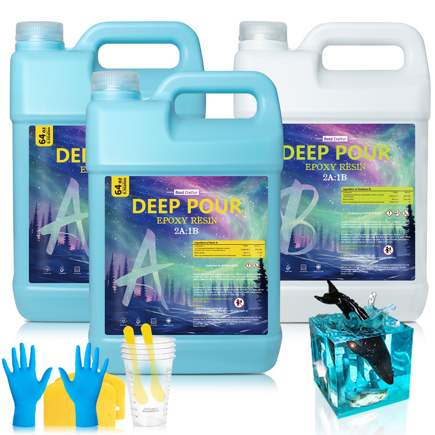 1.5 Gallon Deep Pour Epoxy Resin Kit – Bond Craftor | Perfect for Deep Casting &amp; River Tables
