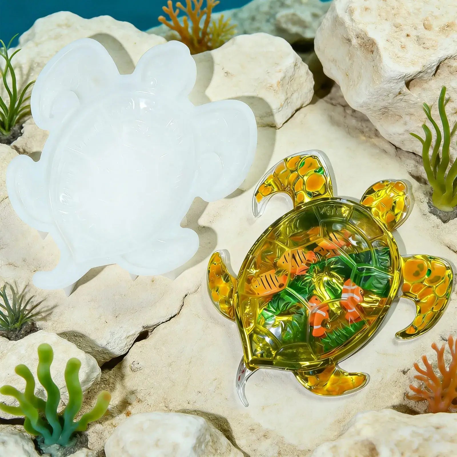 7in Sea Turtle Resin Mold | Ocean - Themed DIY Resin Craft Decor