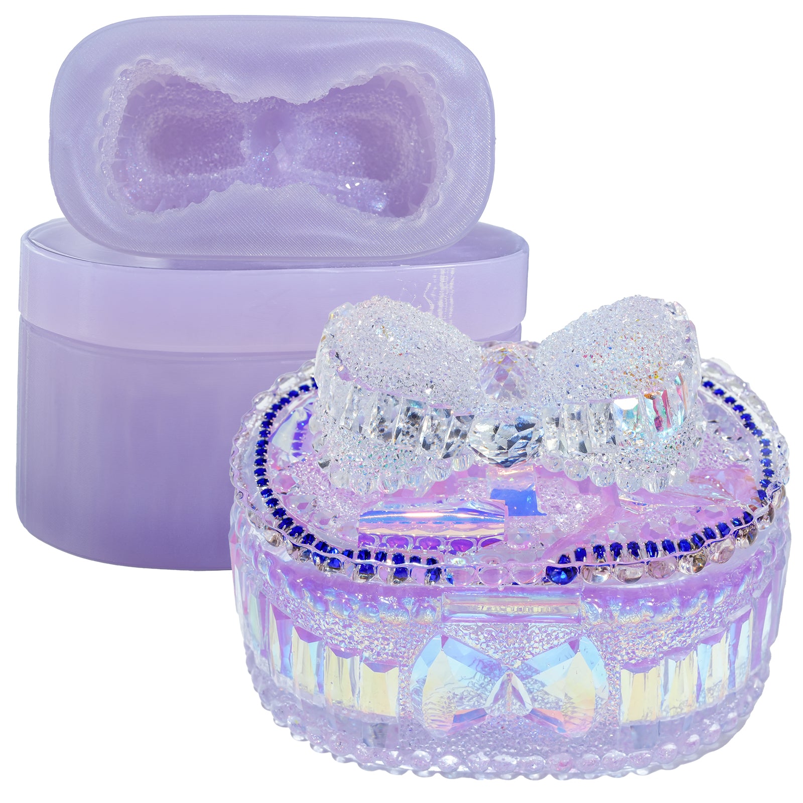 【Pre-Order | Ships in 7–14 Days】Diamond Faceted Silicone Molds for Epoxy Resin – Bowknot Jar