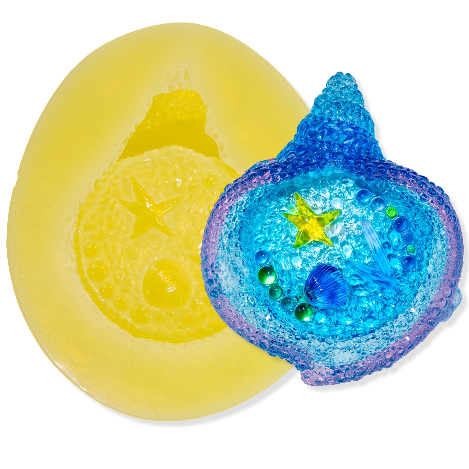 Diamond Faceted Silicone Molds for Epoxy Resin – Snowman, Conch Tray & Cat Paw