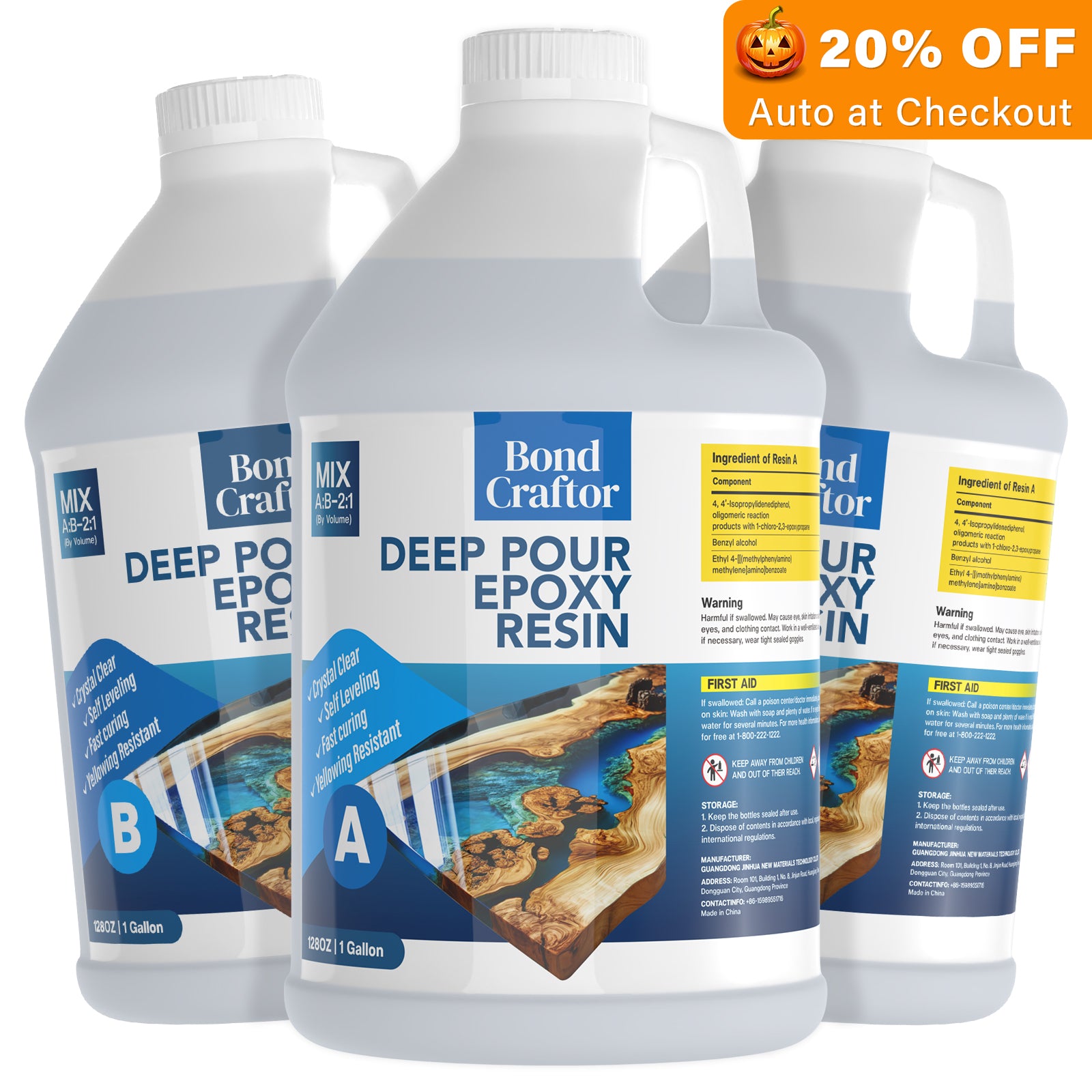 3 Gallon Deep Pour Epoxy Resin Kit – 4 Inch Pour Depths