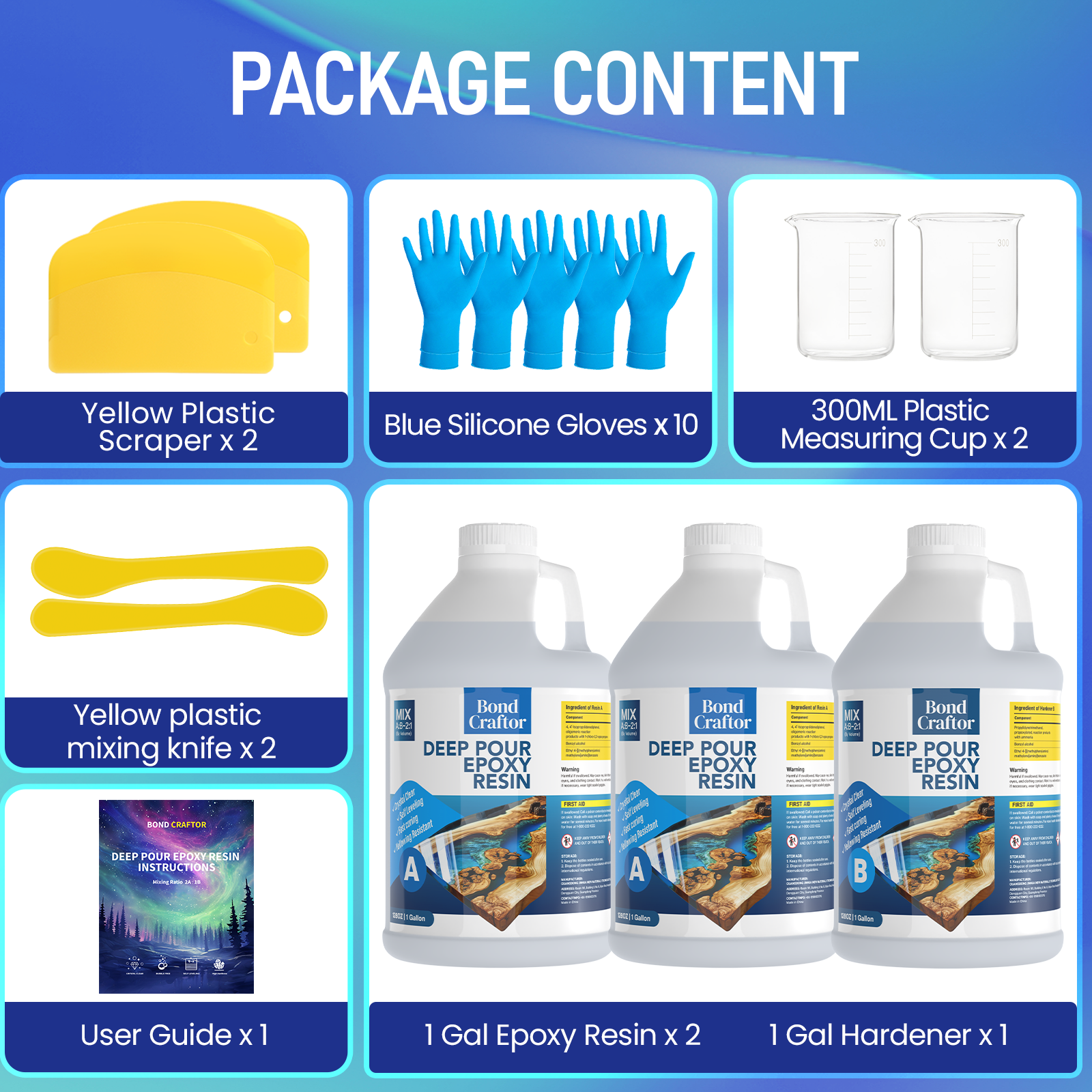 3 Gallon Deep Pour Epoxy Resin Kit – 4 Inch Pour Depths