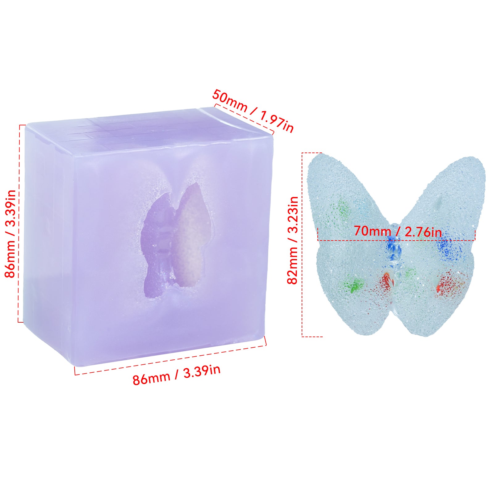 【Pre-Order | Ships in 7–14 Days】Diamond Faceted Silicone Molds for Epoxy Resin – Little Butterfly