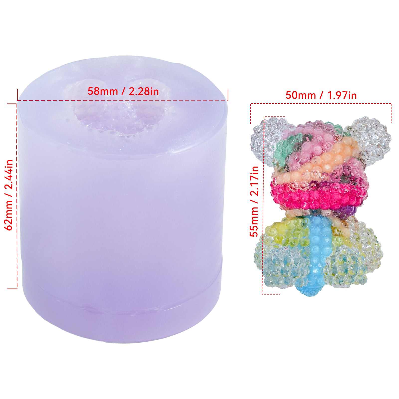 【Pre-Order | Ships in 7–14 Days】Diamond Faceted Silicone Molds for Epoxy Resin – Little Bear