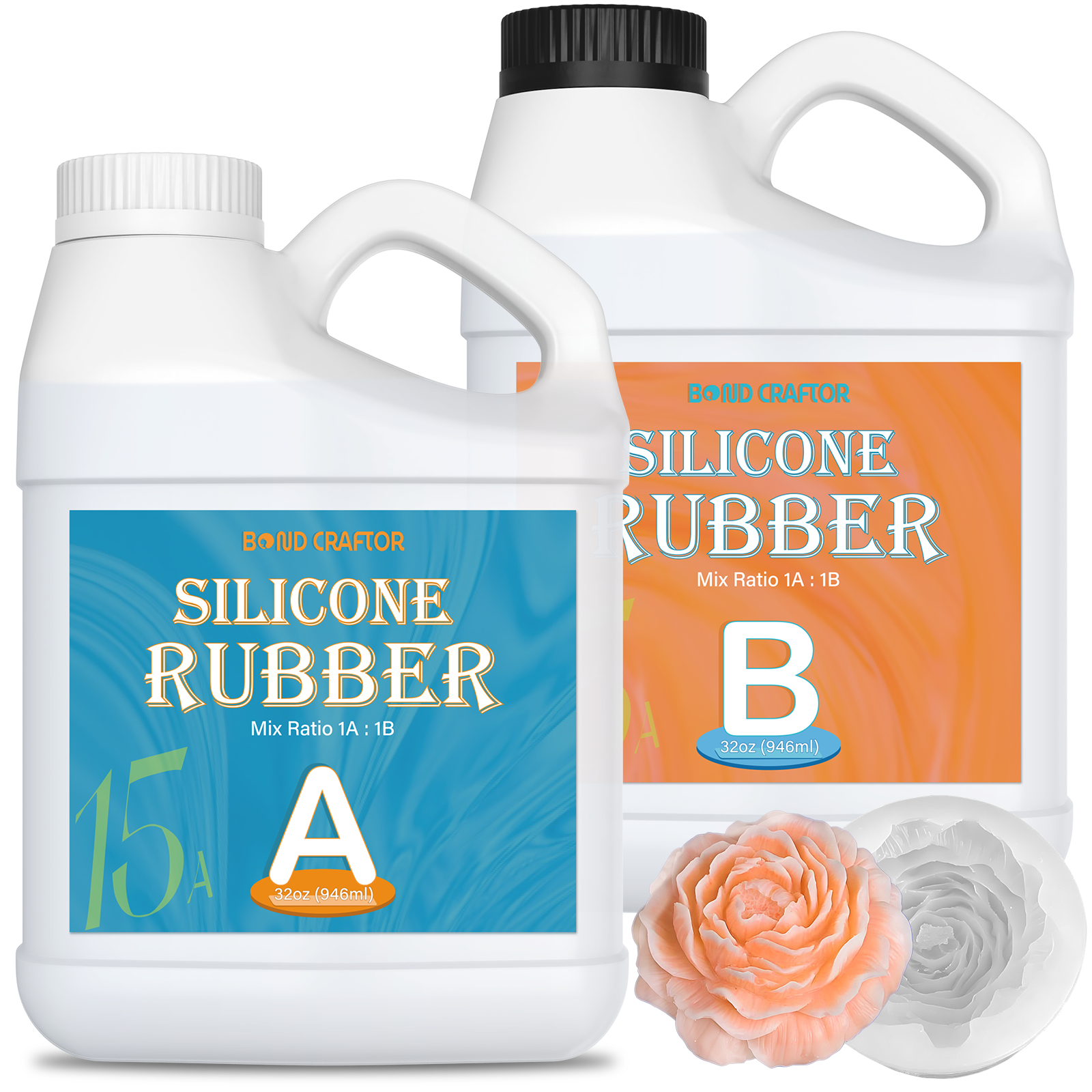 16oz Platinum Silicone Rubber - Fast-Curing 15A Mold Making and Casting Material for DiY Projects &amp; Resin Crafts