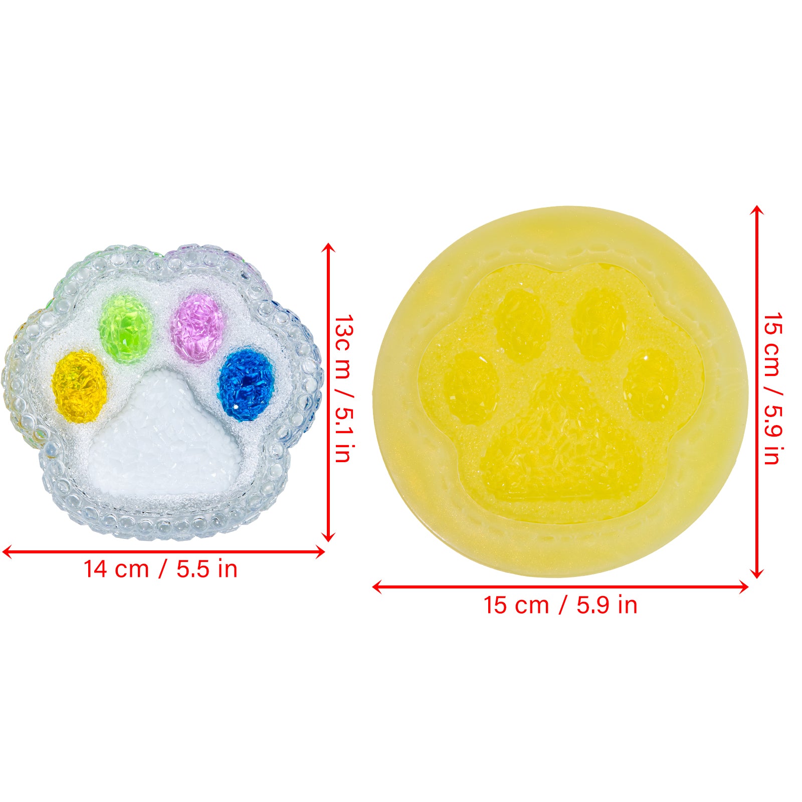 Diamond Faceted Silicone Molds for Epoxy Resin – Snowman, Conch Tray & Cat Paw