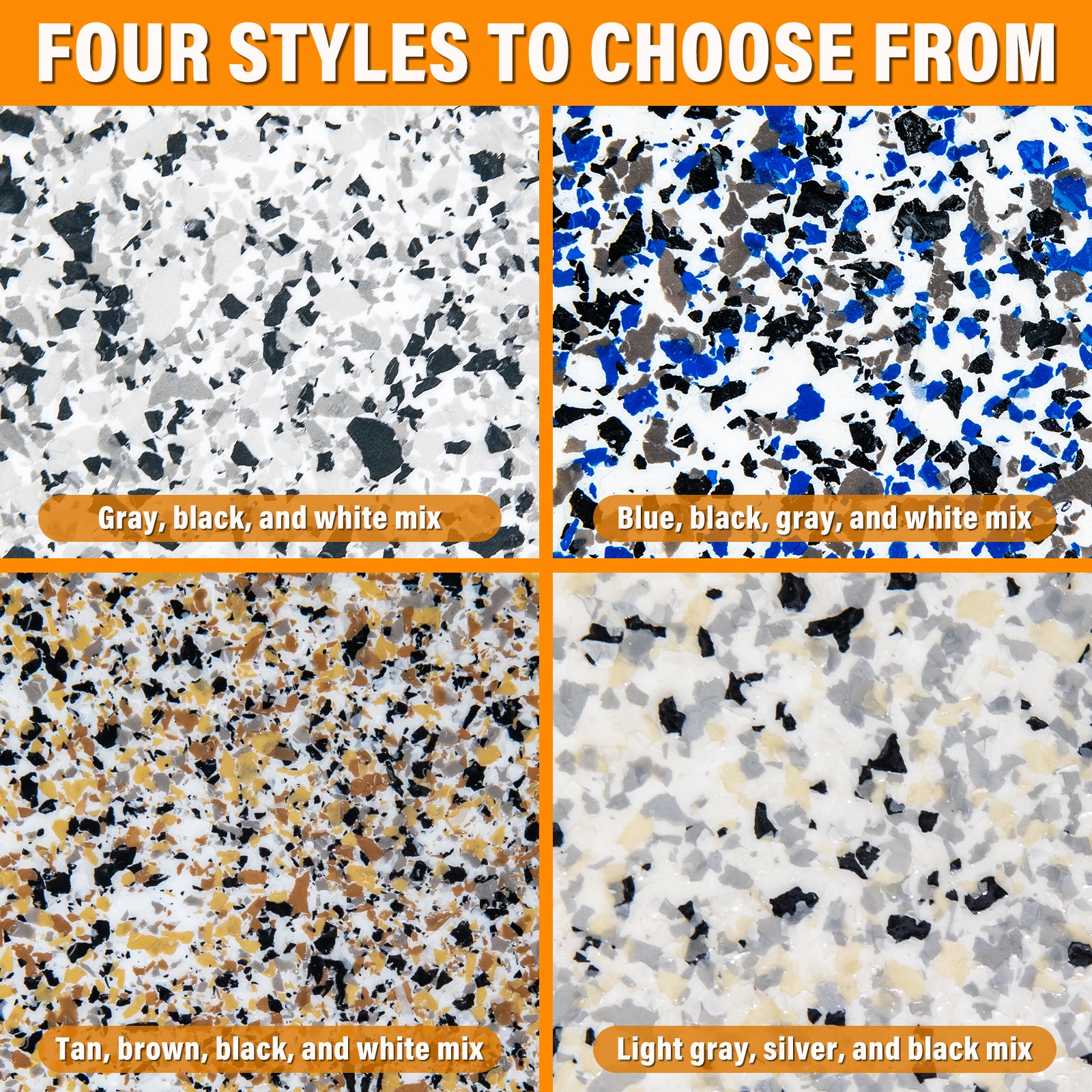 Flakes for Epoxy Resin Floor Coatings 1/4'' , 40 lbs | For Garage & Basement Floors