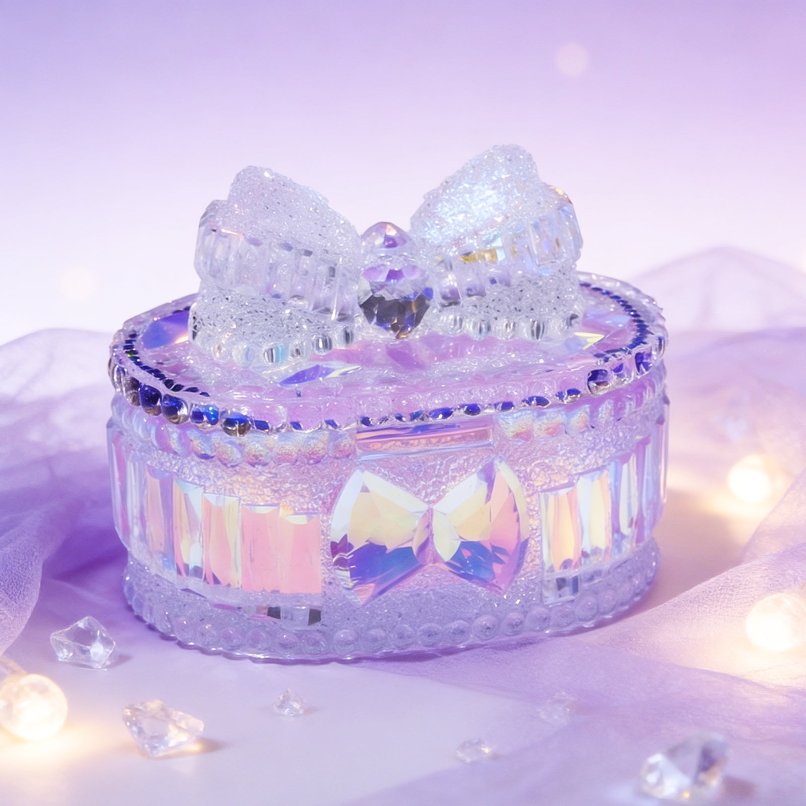 【Pre-Order | Ships in 7–14 Days】Diamond Faceted Silicone Molds for Epoxy Resin – Bowknot Jar