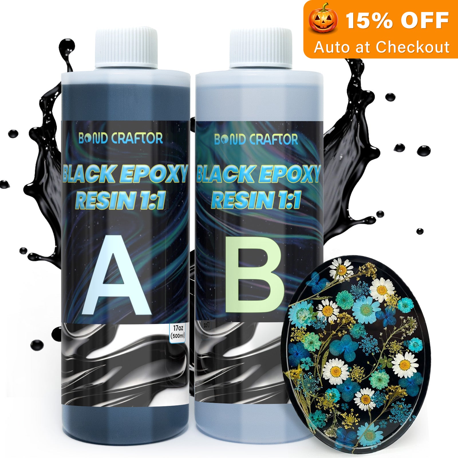 Black Epoxy Resin – High Gloss, Bubble-Free Casting Kit
