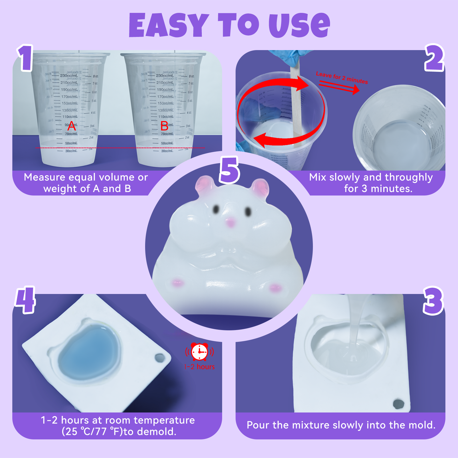 16oz Taba Squishy Kit – Soft 1:1 Silicone for DIY Toys, Cat Paw & Hamster Molds