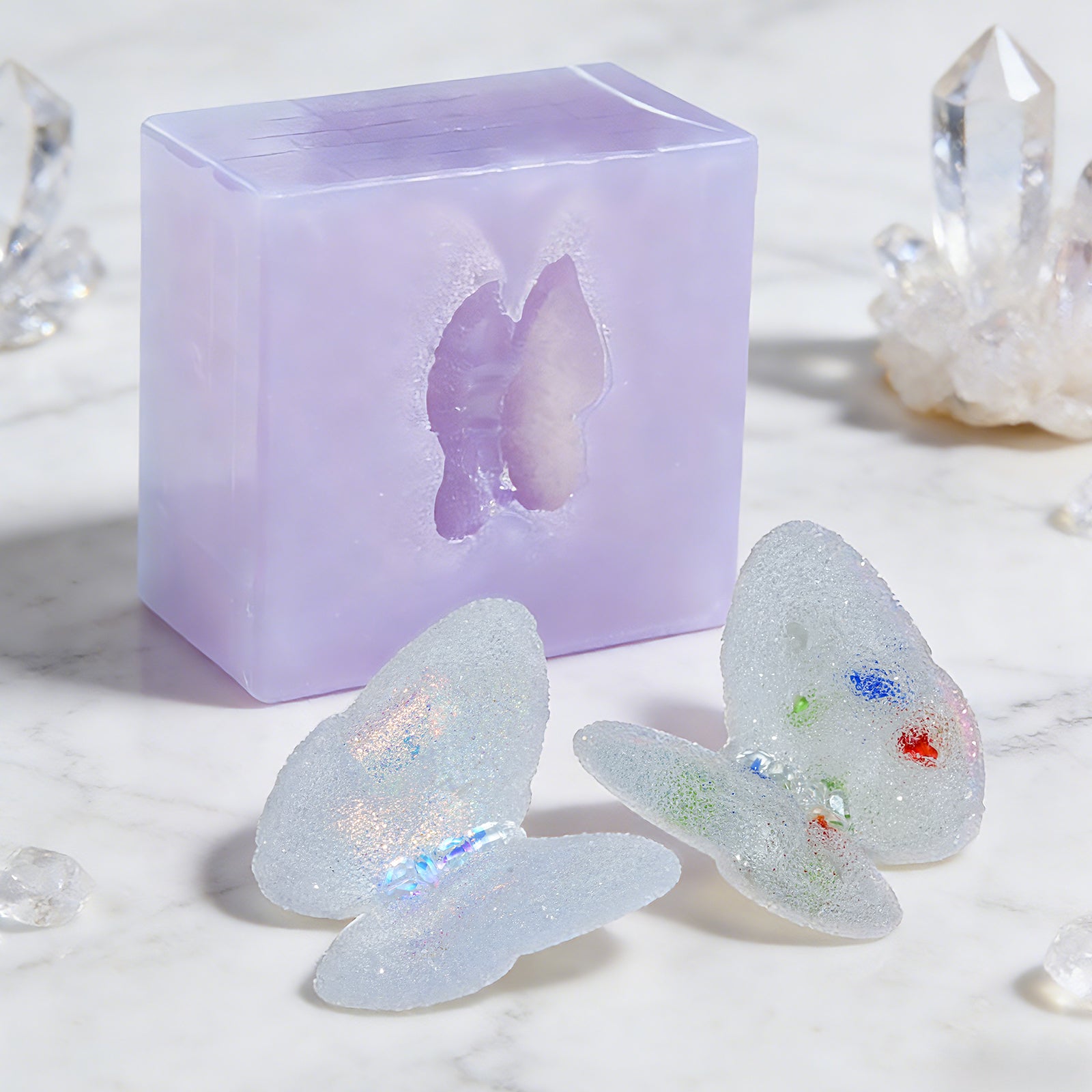 【Pre-Order | Ships in 7–14 Days】Diamond Faceted Silicone Molds for Epoxy Resin – Little Butterfly