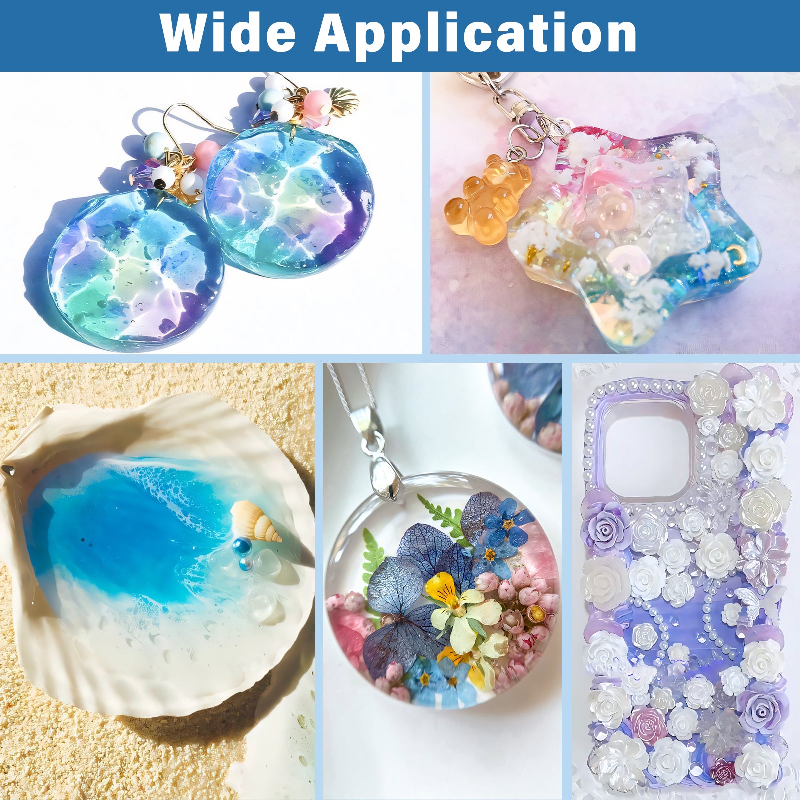 UV Resin 500g, Fast Curing Clear Epoxy Resin Kit Hard Type for Jewelry Making, Craft, DIY