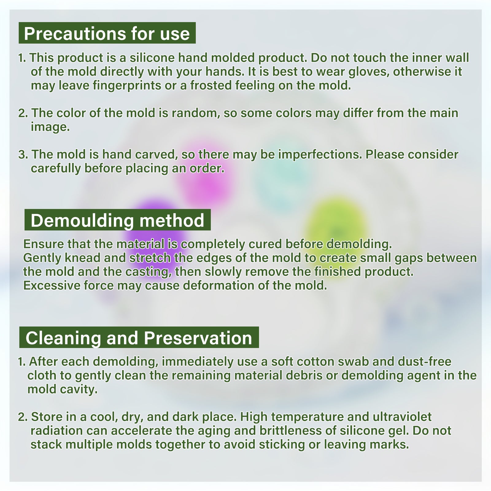 Diamond Faceted Silicone Molds for Epoxy Resin – Snowman, Conch Tray & Cat Paw