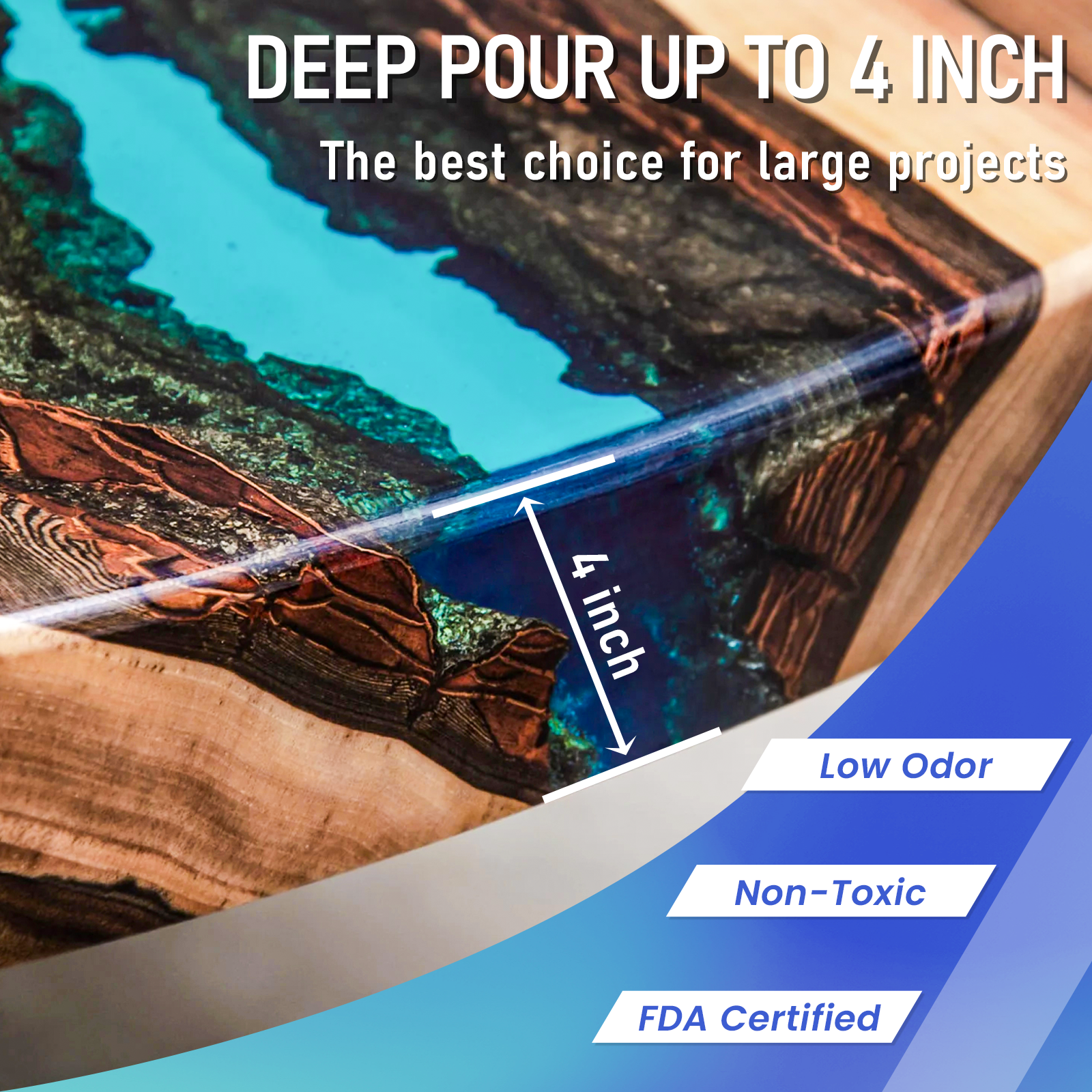 Deep Pour Epoxy Resin (2–4 Inch Casting)