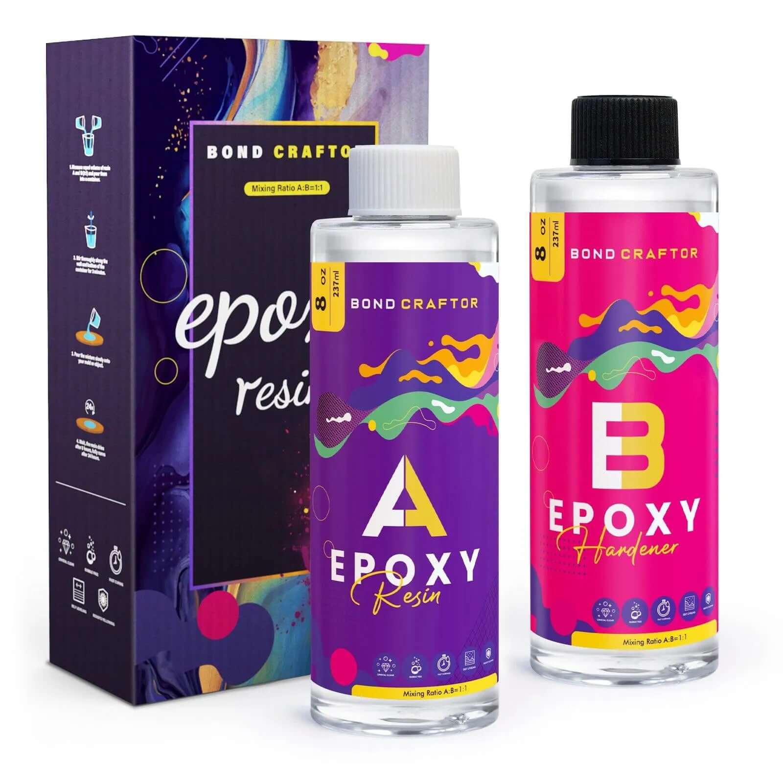 Bond Craftor Epoxy，Epoxy Resin For Crafting，Epoxy Crafts For Beginners（16oz） - 1