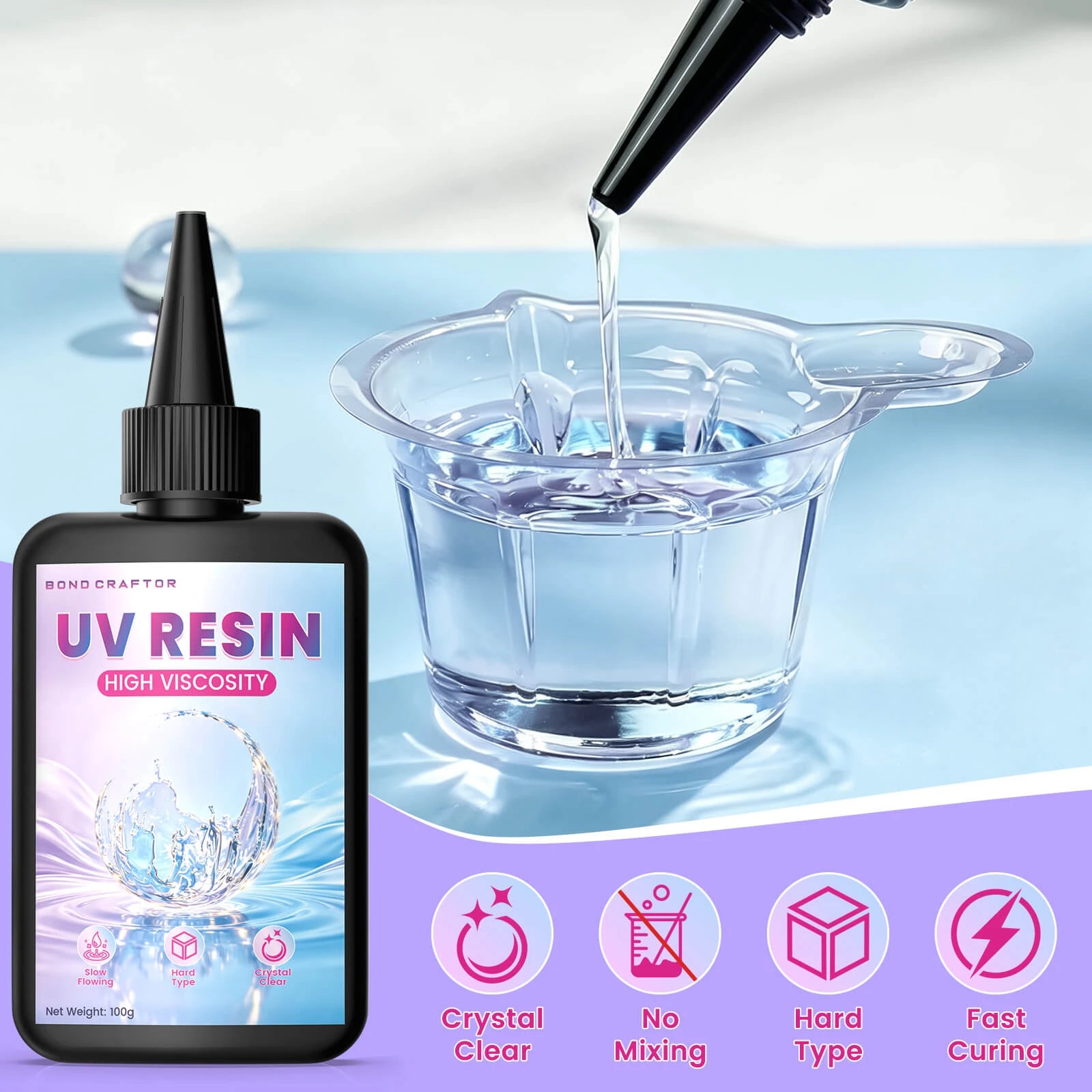High Viscosity UV Resin | UV Cure Resin 300g for Jewellery Making