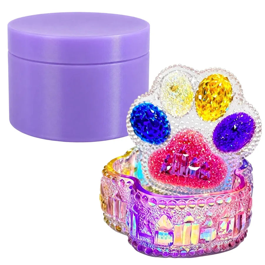 Cat Paw Diamond-Cut Trinket Jar Resin Mold