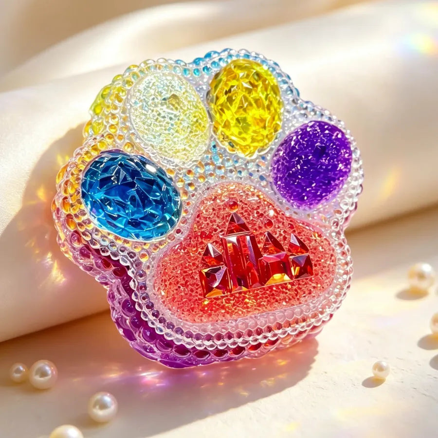 Cat Paw Diamond-Cut Trinket Jar Resin Mold