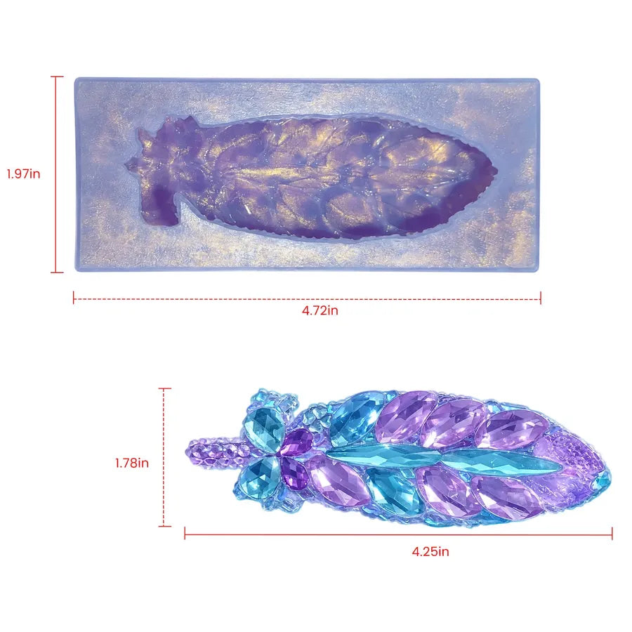 Feather Diamond-Cut Resin Mold for Jewelry Crafts