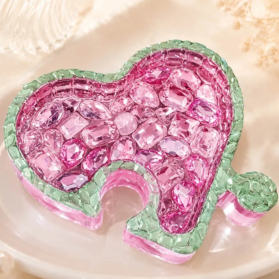 Heart Diamond-Cut Puzzle Resin Mold, Interlocking Love Mold