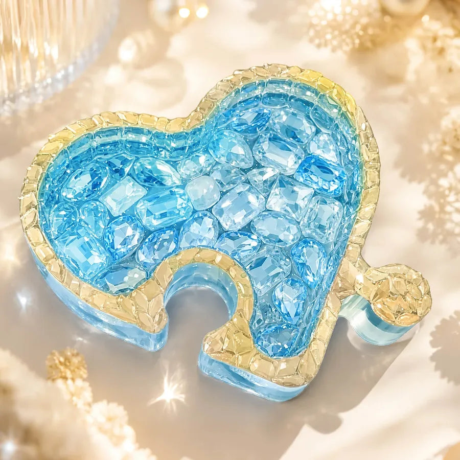 Heart Diamond-Cut Puzzle Resin Mold, Interlocking Love Mold