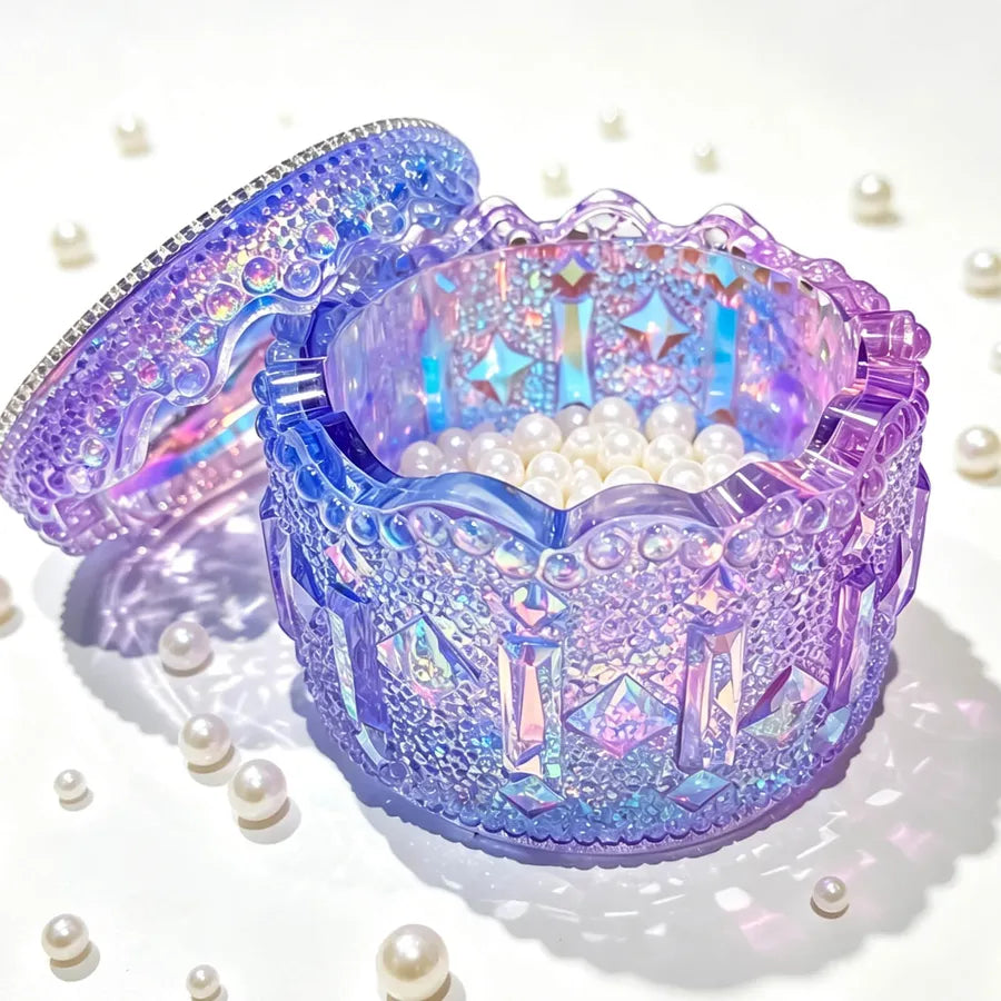 Round Diamond-Cut Storage Jar Resin Mold