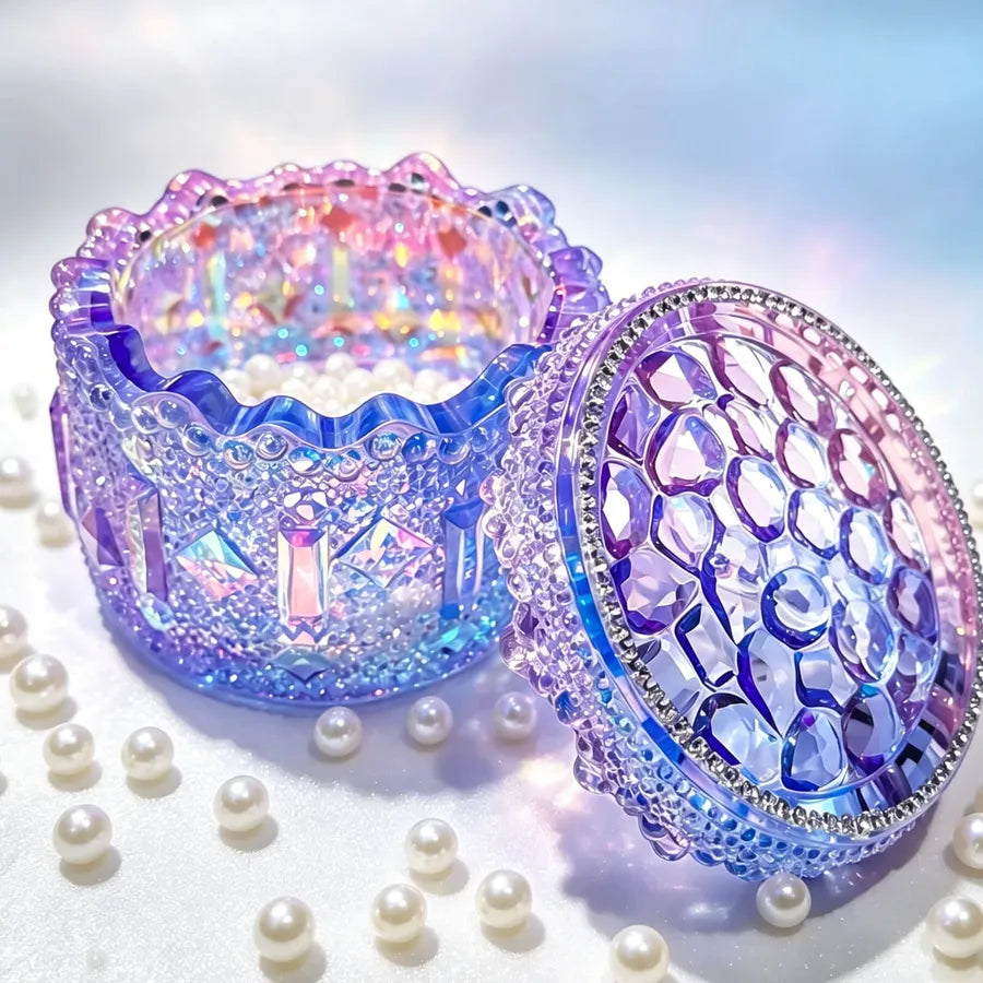 Round Diamond-Cut Storage Jar Resin Mold