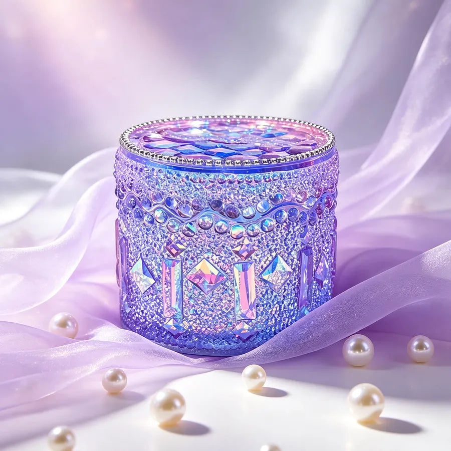 Round Diamond-Cut Storage Jar Resin Mold