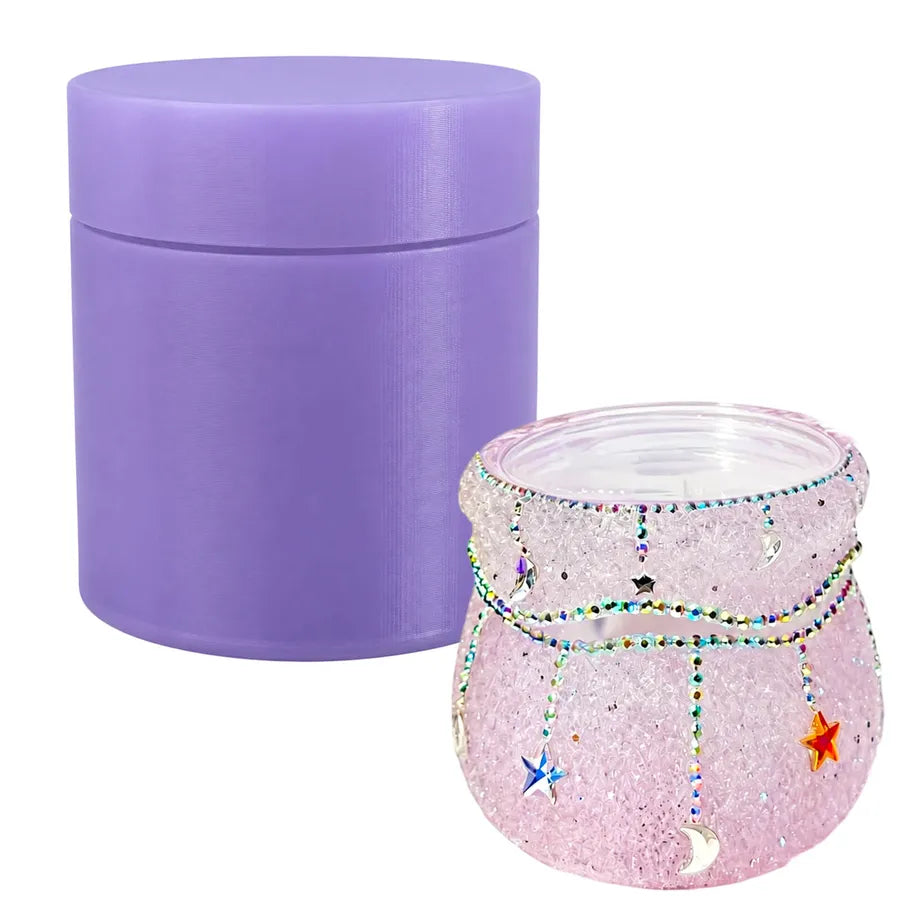 Stars & Moon Diamond-Cut Trinket Jar Resin Mold
